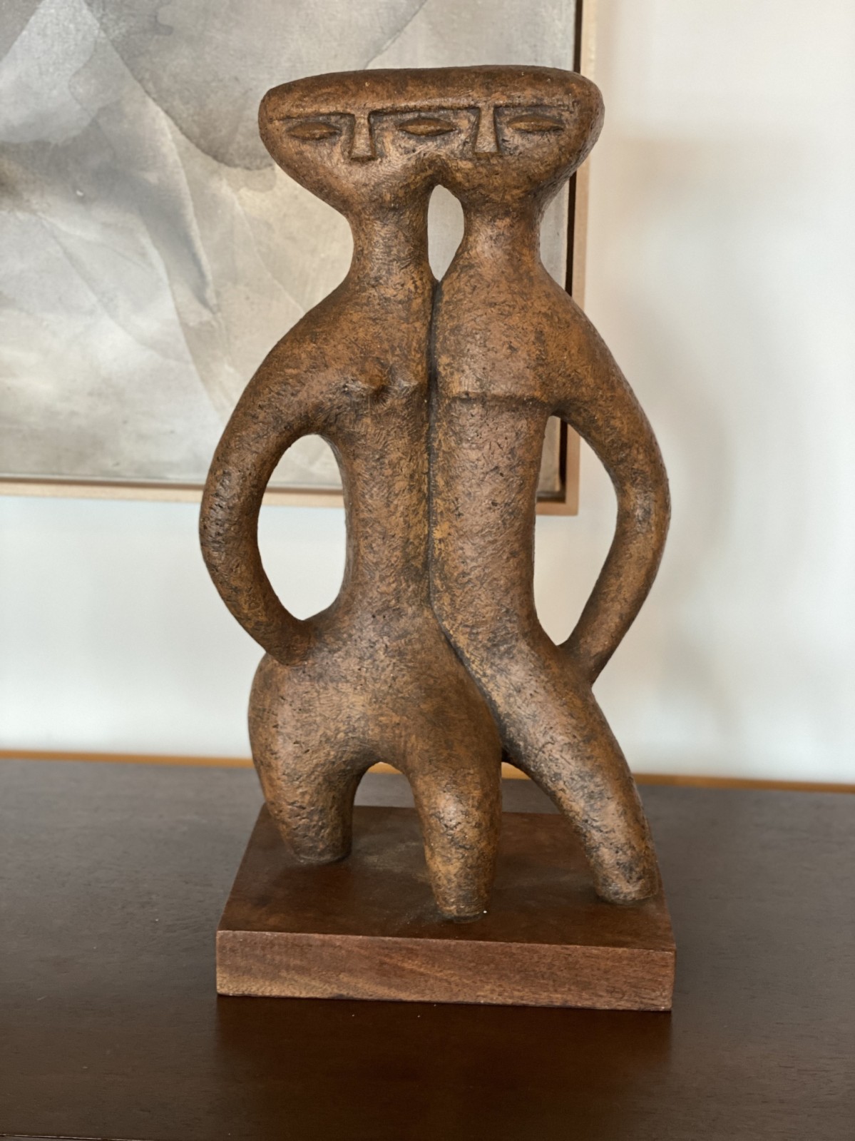 American modern abstract figural ceramic table sculpture