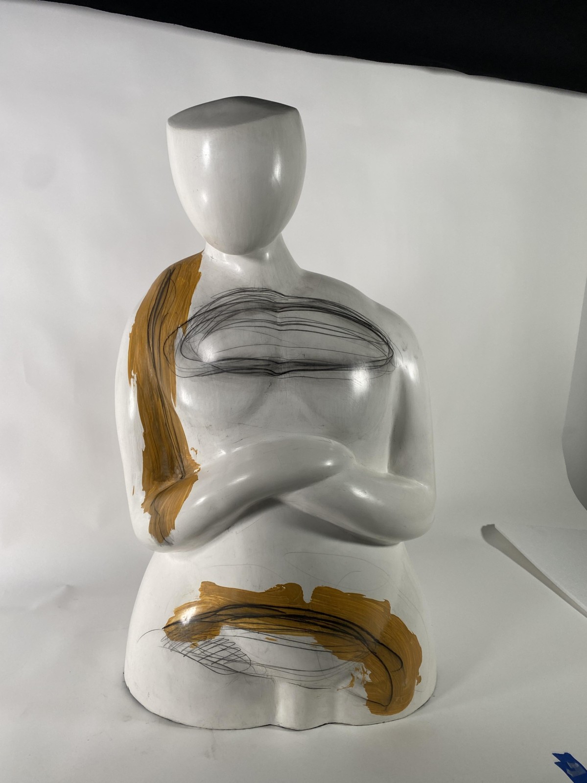 Contemporary mixed media figural sculpture