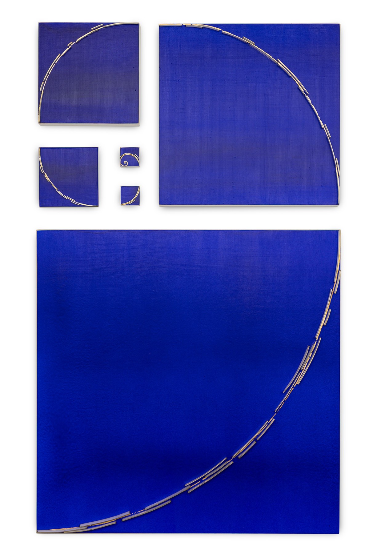 Natale Adgnot American Contemporary Mixed Media Wall Collage Titled Fibonacci Spiral