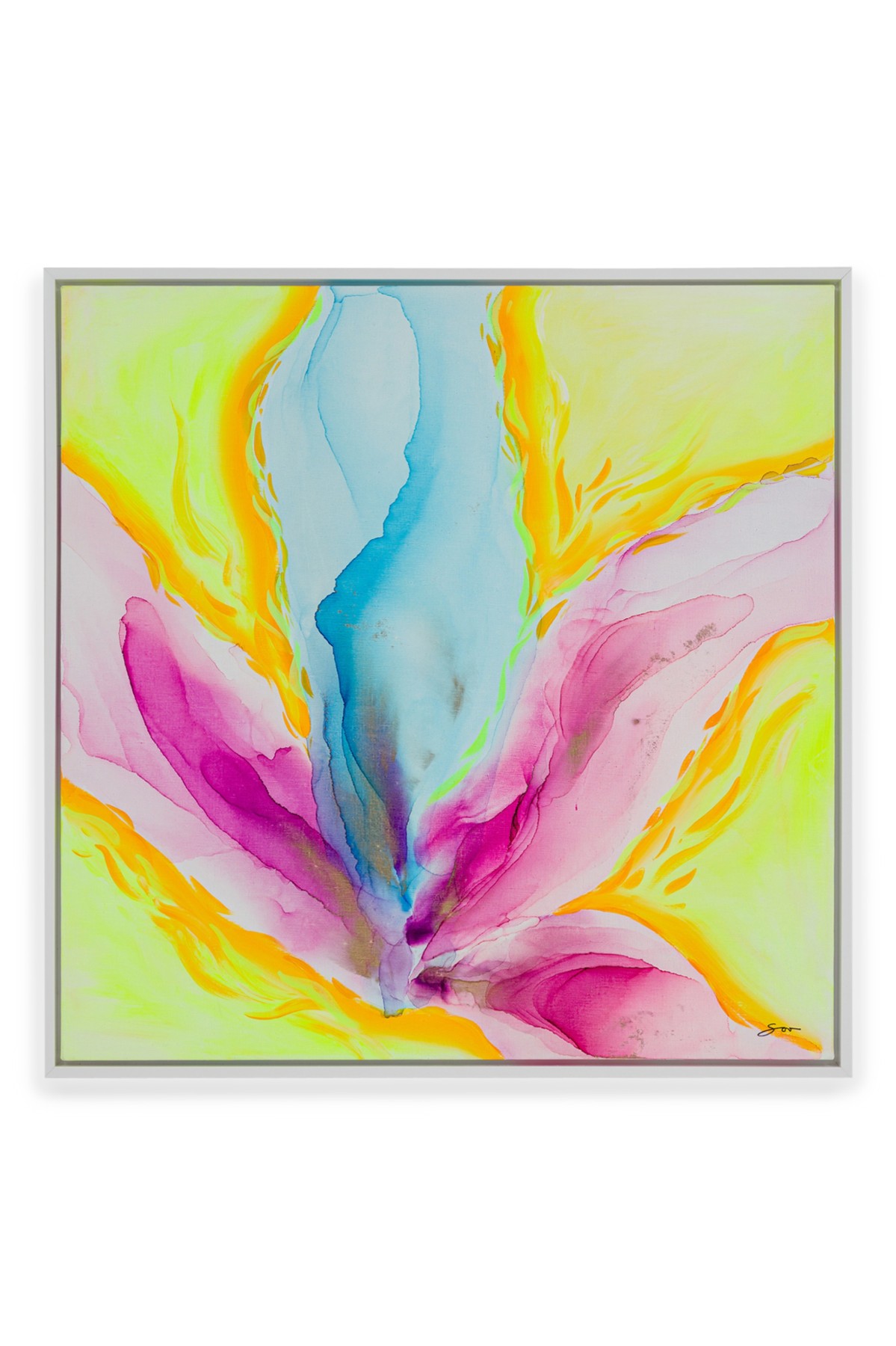 Soo Kim American Contemporary Original Mixed Media Art Print Titled mind on fire 