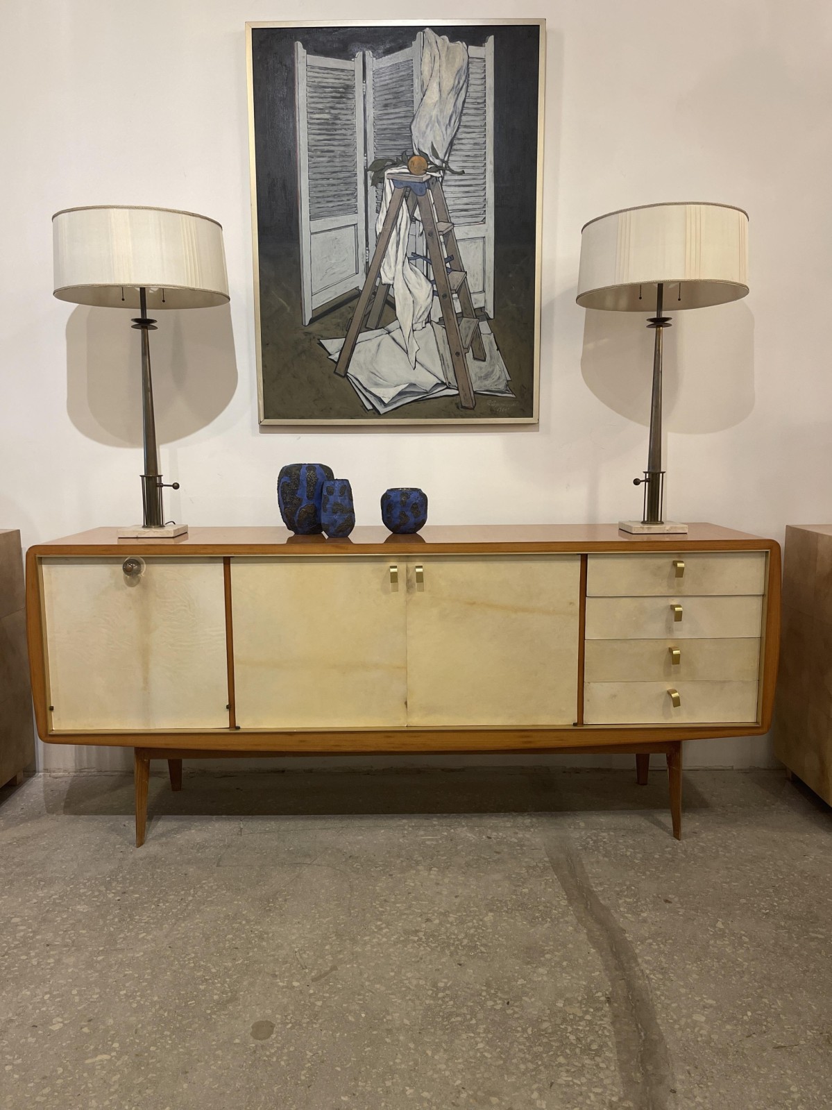 Mid century parchment sideboard