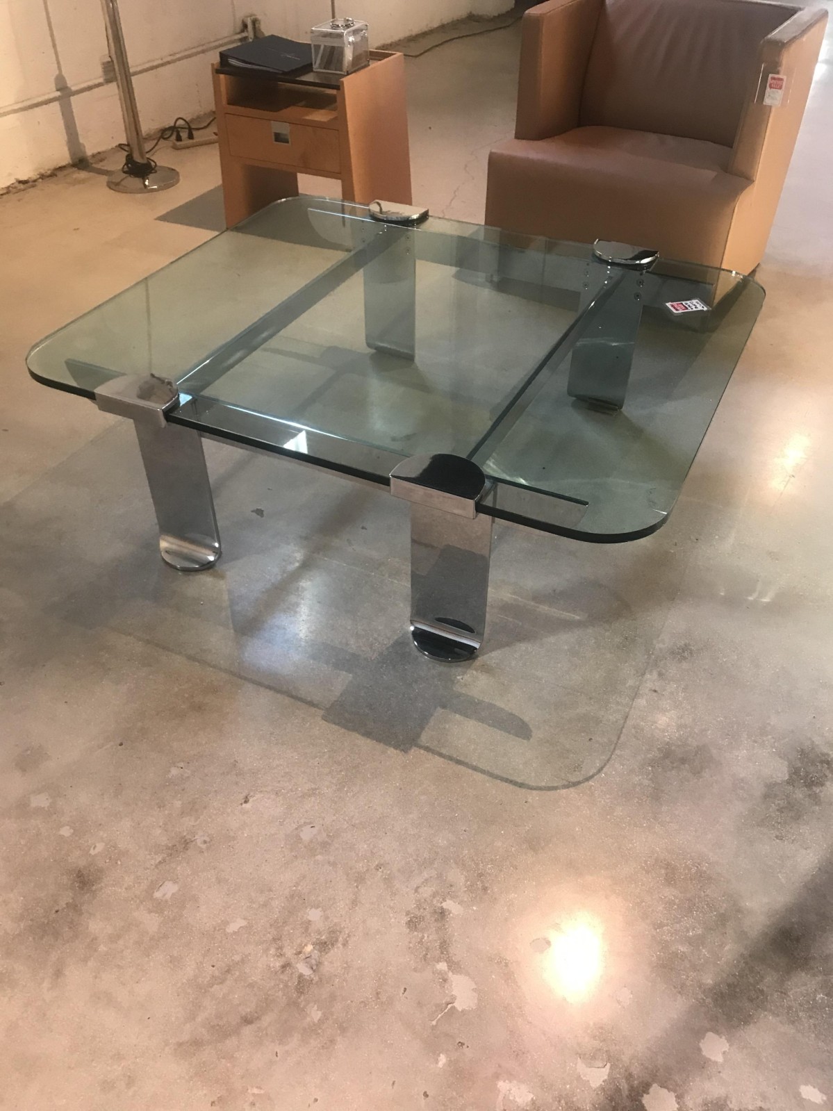 Mid century chrome base coffee table