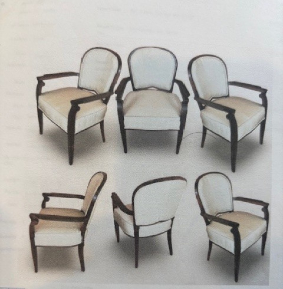 Leleu set of 6 armchairs
