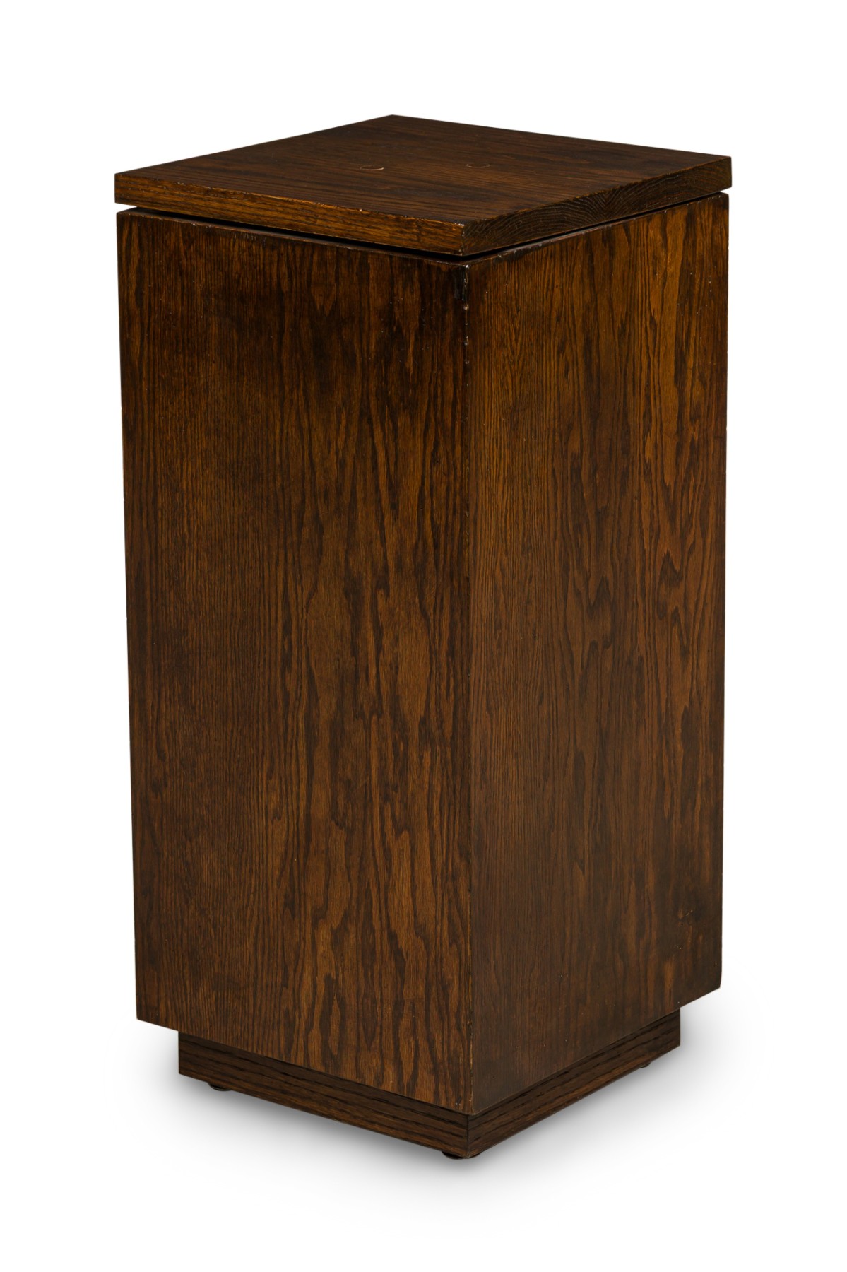 American mid century modern brutalist end table with rotating top