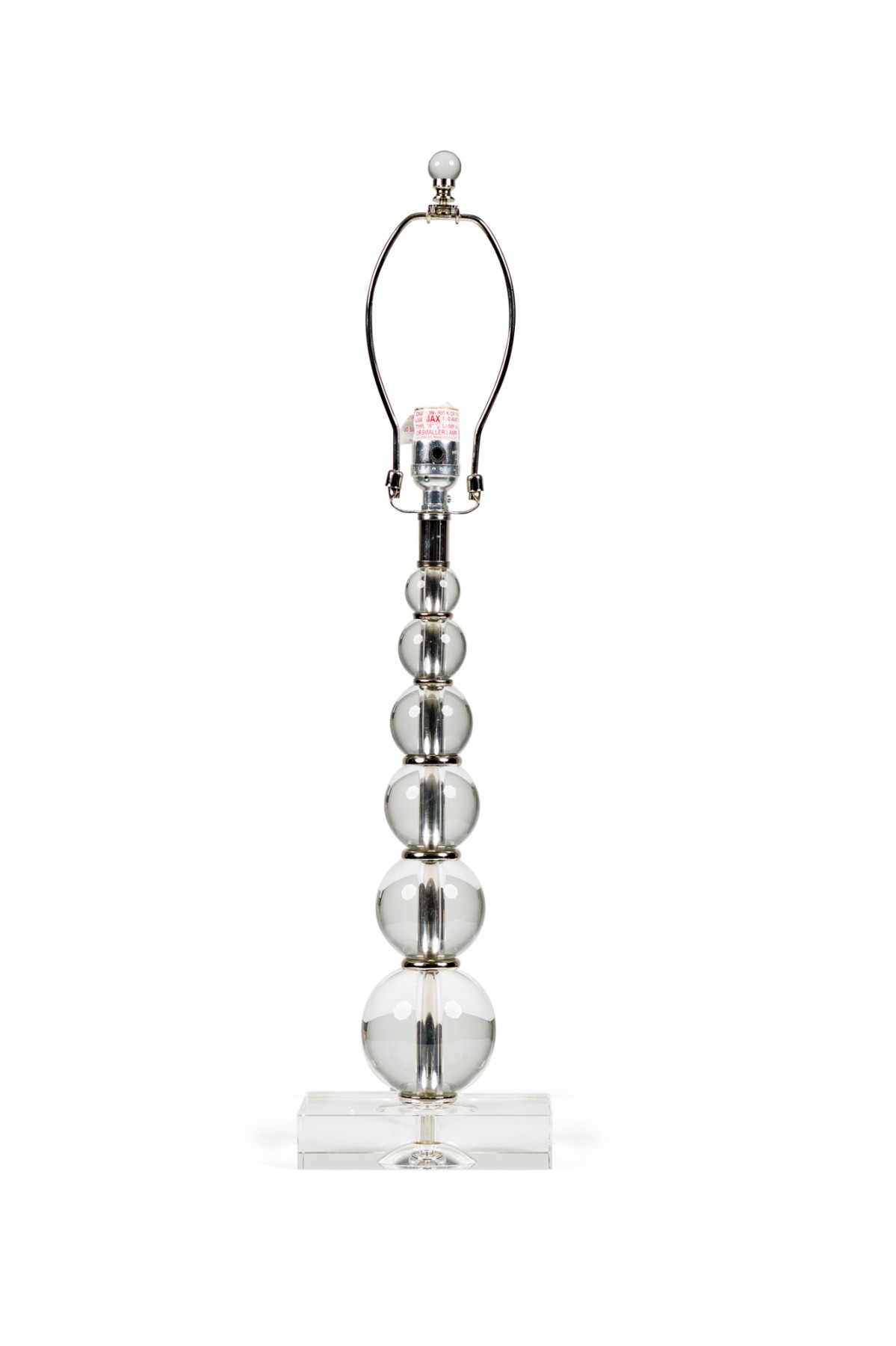 American art deco 6 graduated lead crystal balls table lamp
