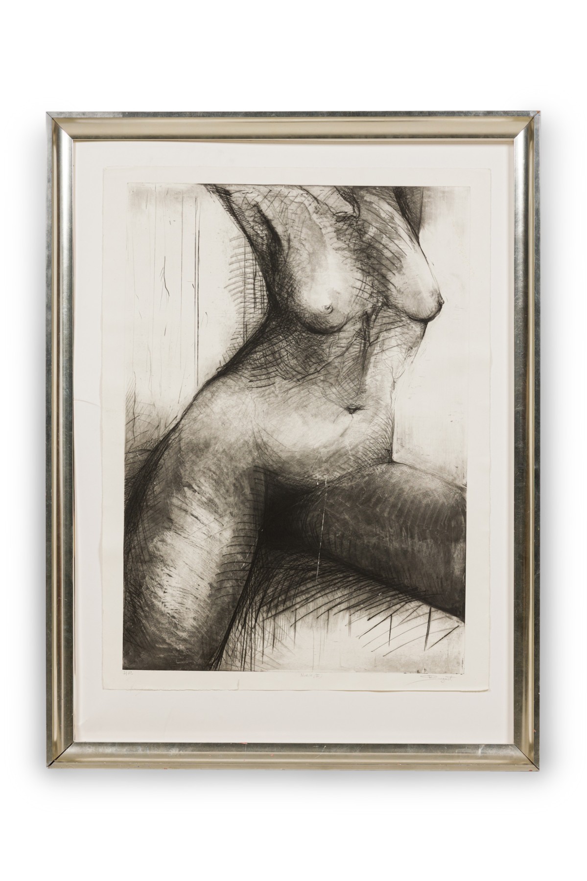 French contemporary large monochrome etching