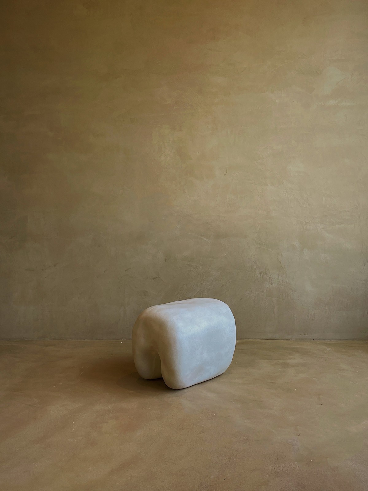 Contemporary beige fiberglass tooth stool