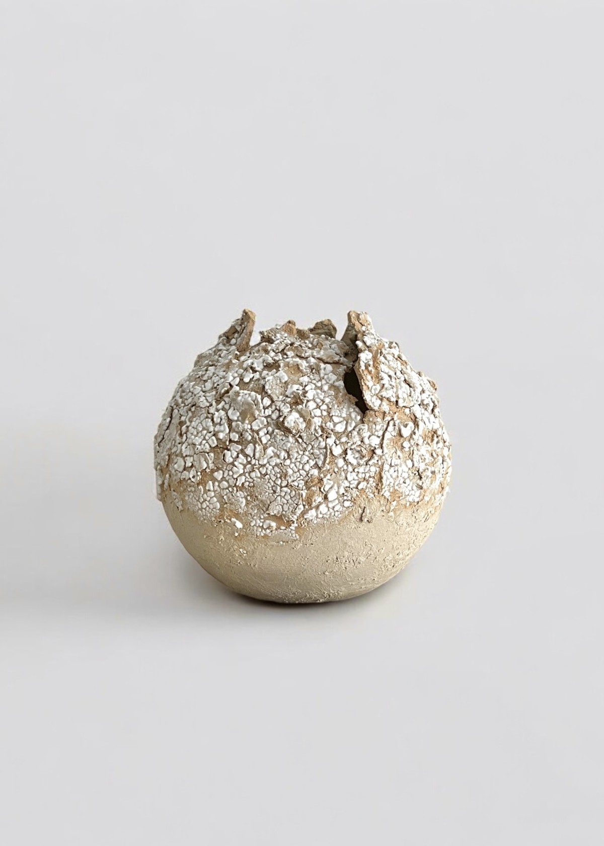 Contemporary light fifty stoneware sculptural urn vase