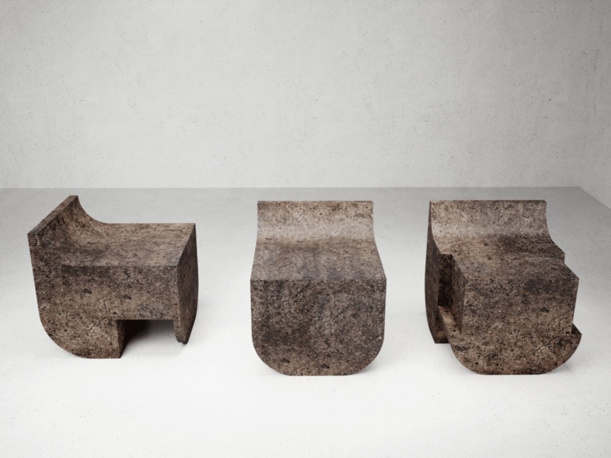 Contemporary mono block cement chairs