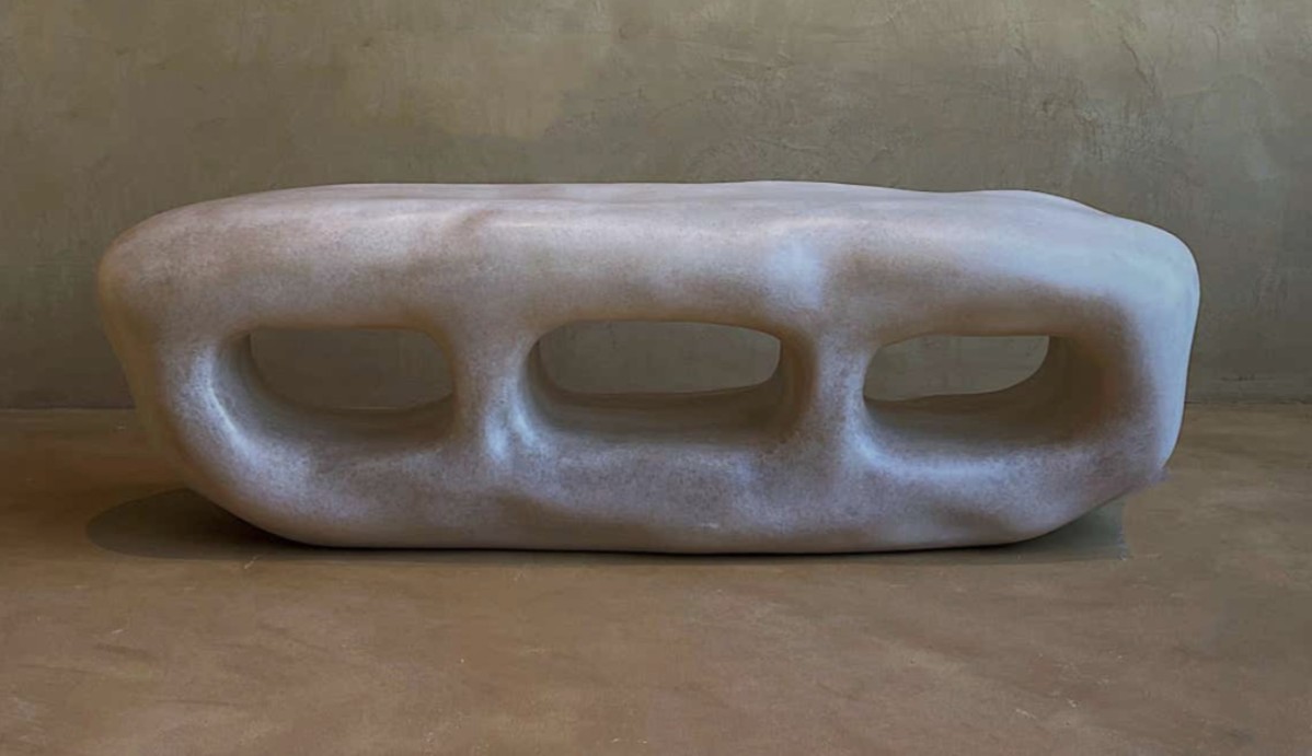 Contemporary ivory cave fiberglass cabinet