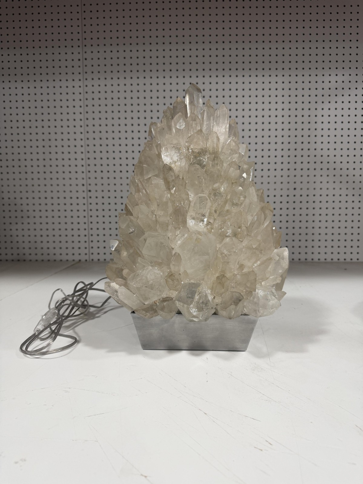 Brazilian contemporay rock crystal table lamp