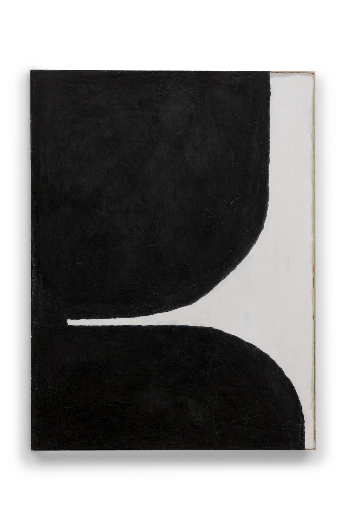 Contemporary untitled black and white abstract on birch panel