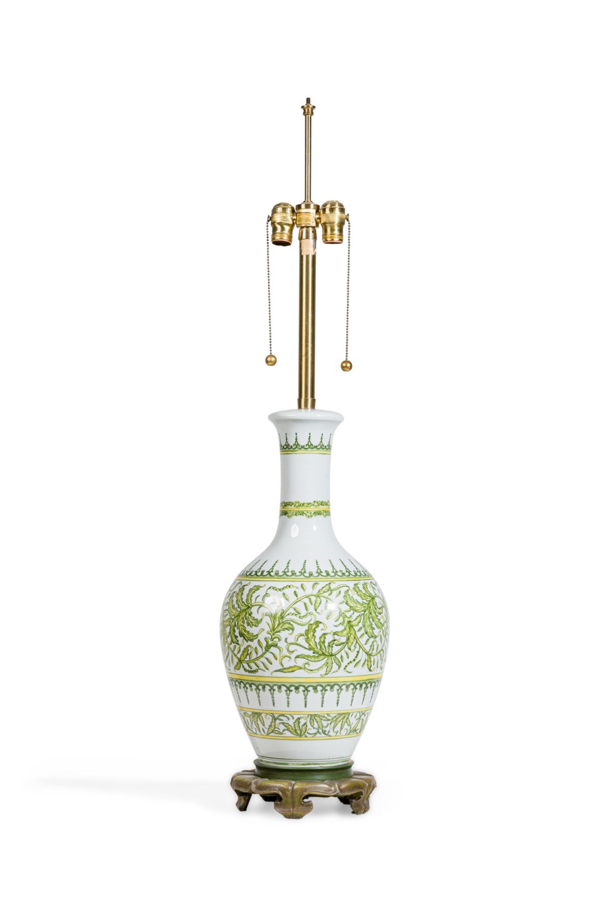 Mid century style tall handpainted table lamp