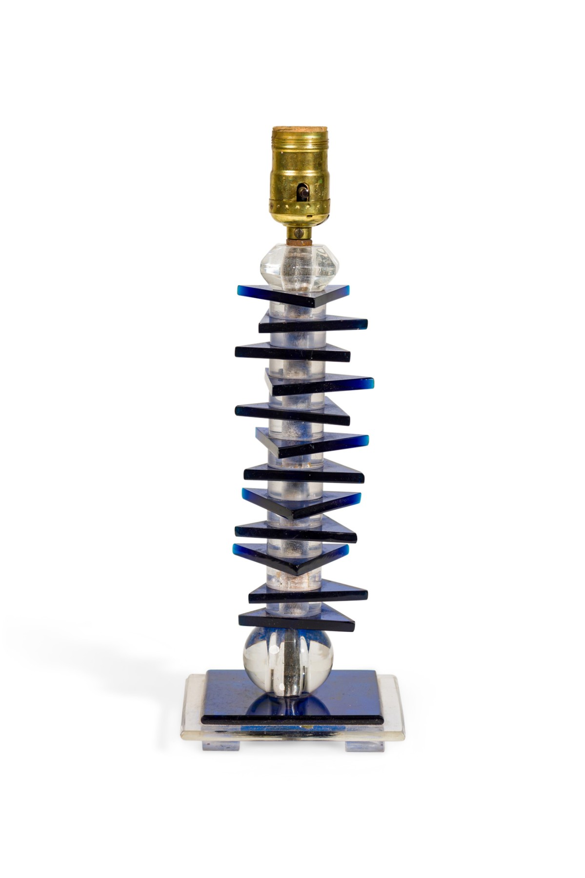 Mid century modern italian stacked acrylic table lamp