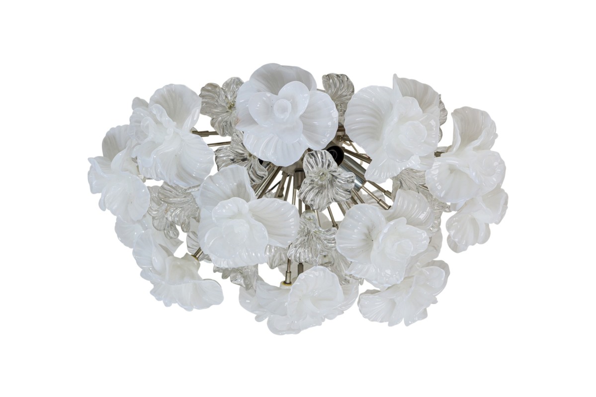 Italian mid century murano ceiling mount light