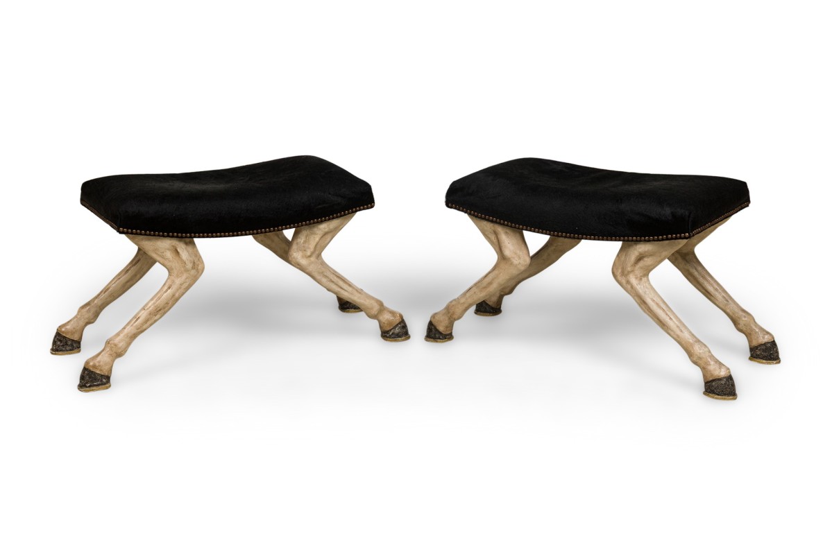 American contemporary custom horse bench