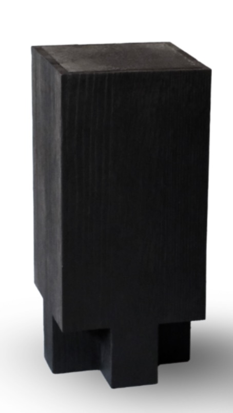 Belgian contemporary cross stool burned oak