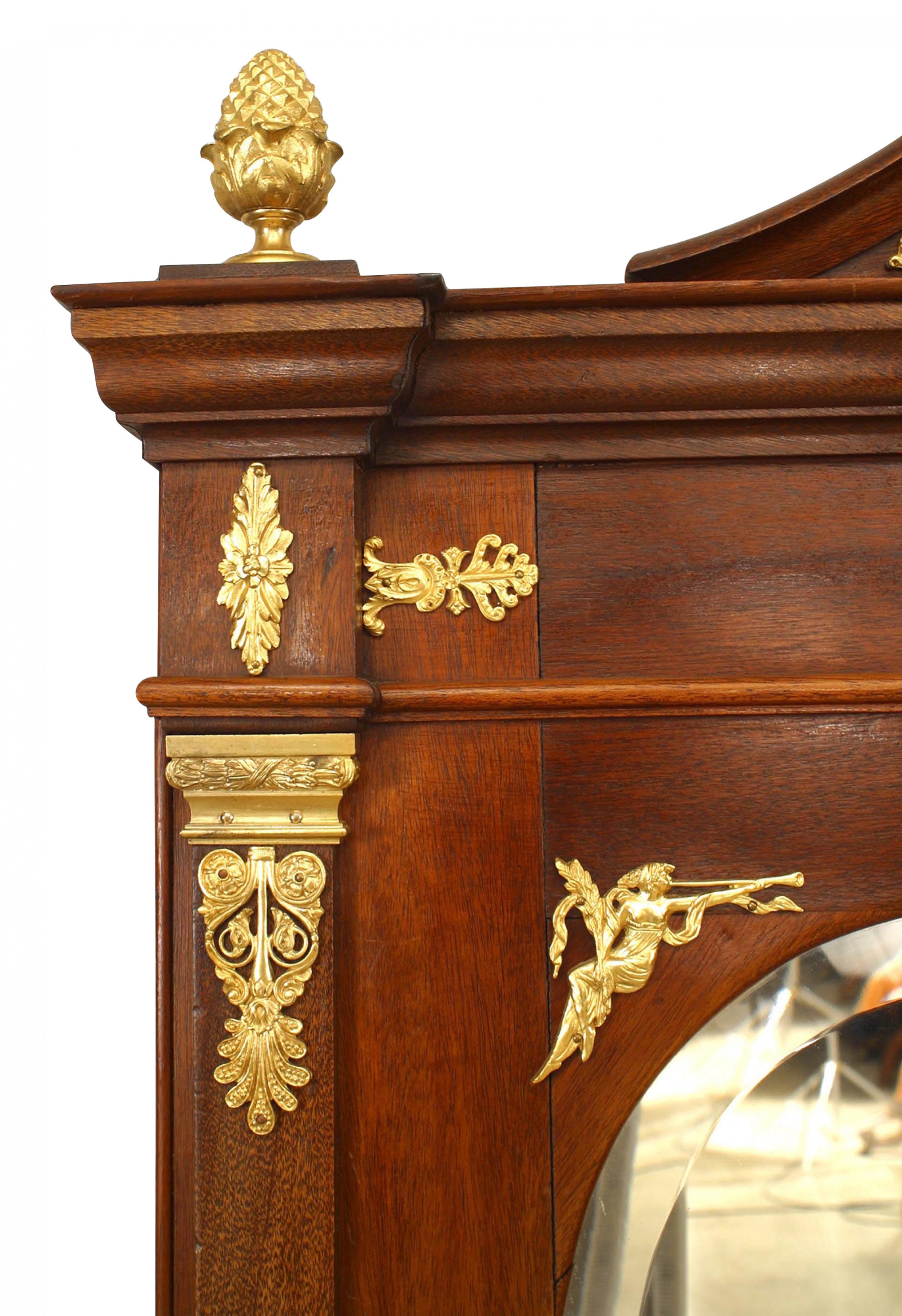 French empire style mahogany and ormolu wall mirror 1