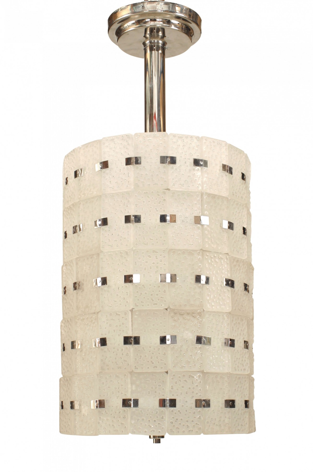 French Art Deco Frosted Glass Chandeliers