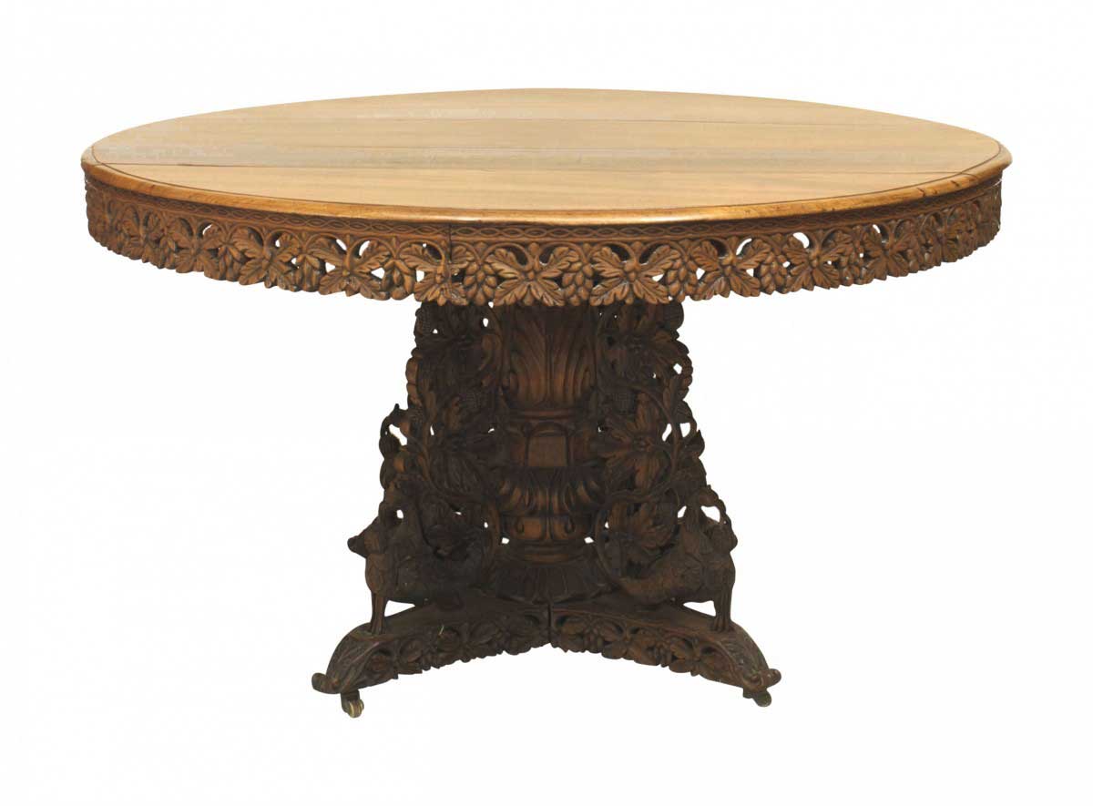 English anglo indian teak and padauk center table