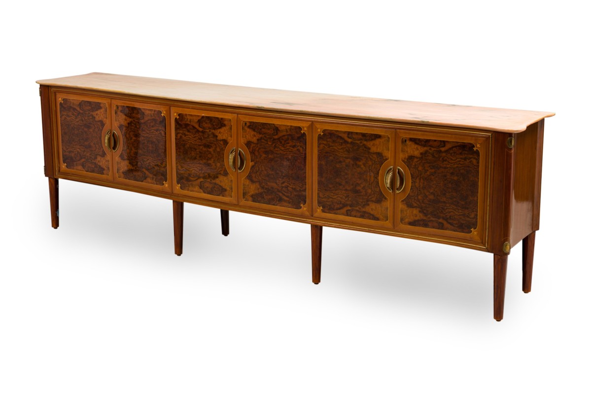 Italian mid century onyx and brass sideboard 