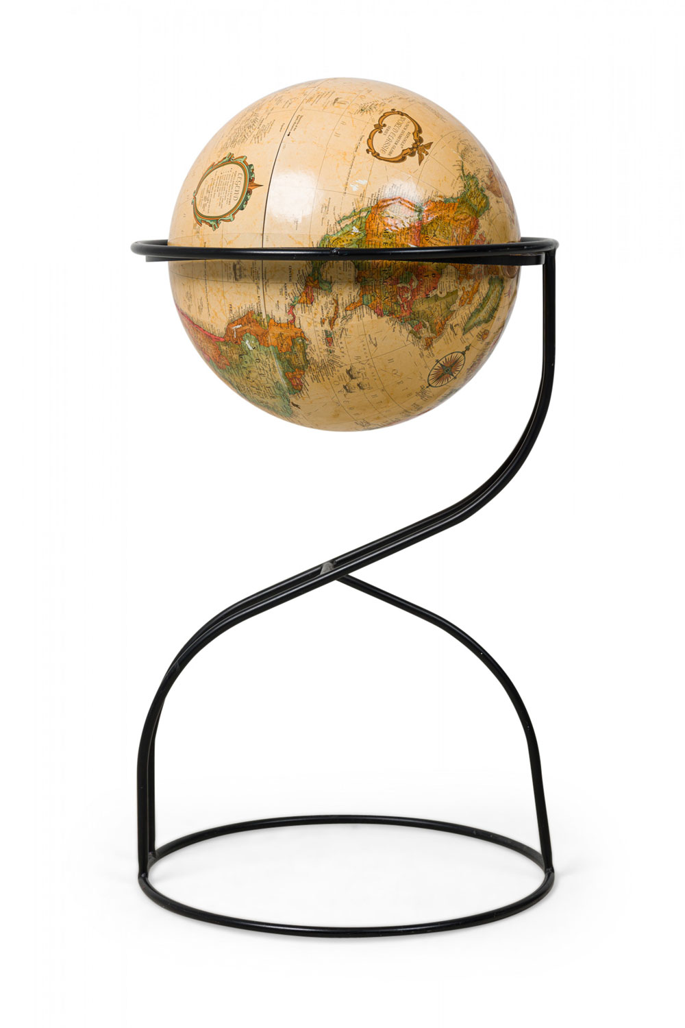 Replogle Hamilton World Globe - 12" Black Ocean Design With Raised Relief & Charcoal Stand