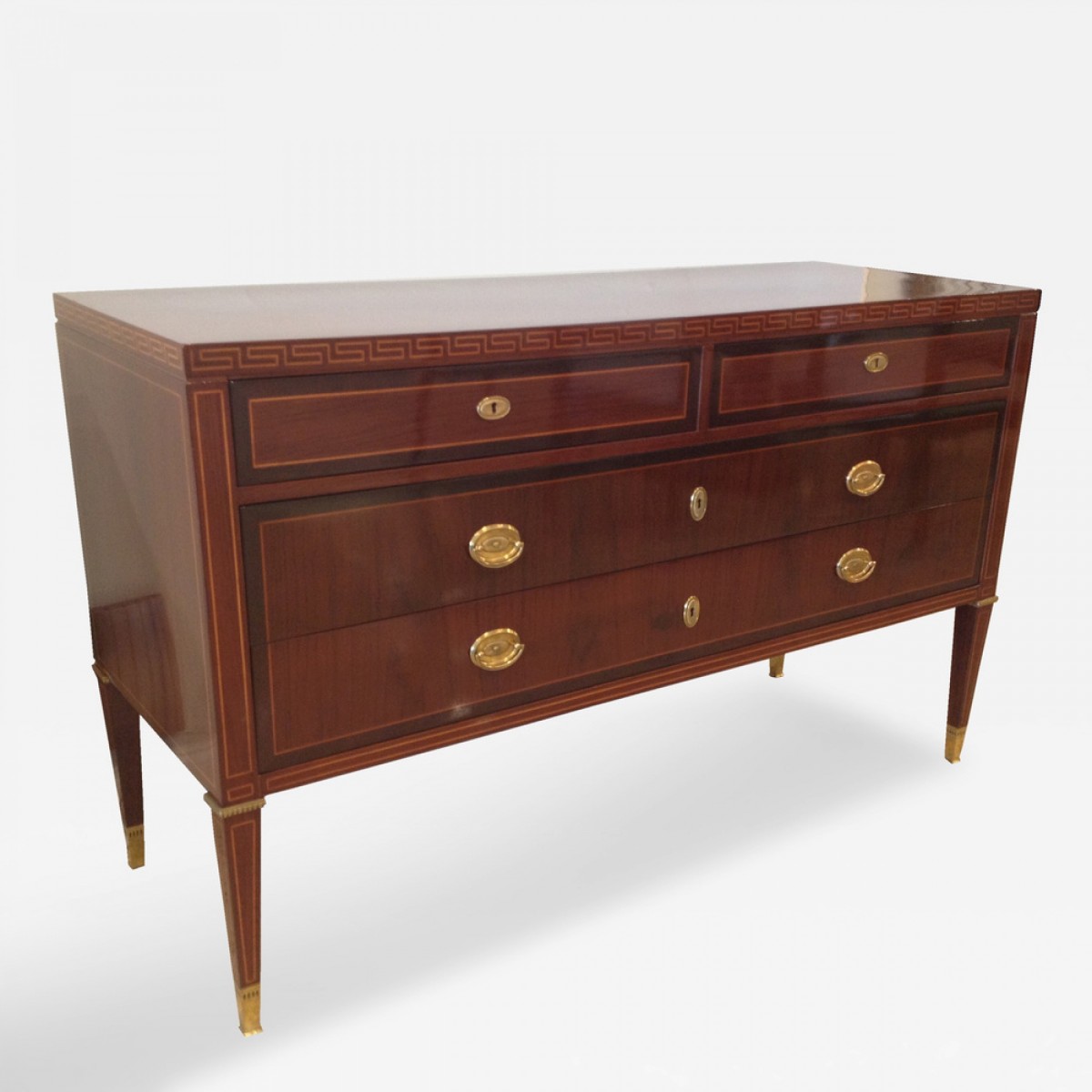 Italian mid century modern marquetry commode