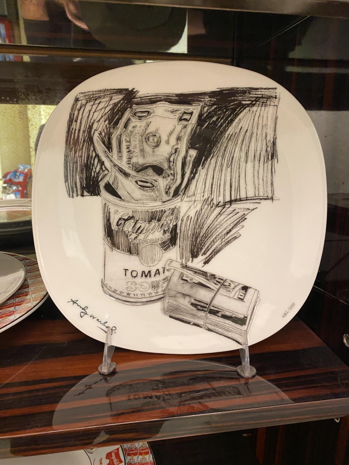 Andy warhol american modern campbells soup and money pattern plates