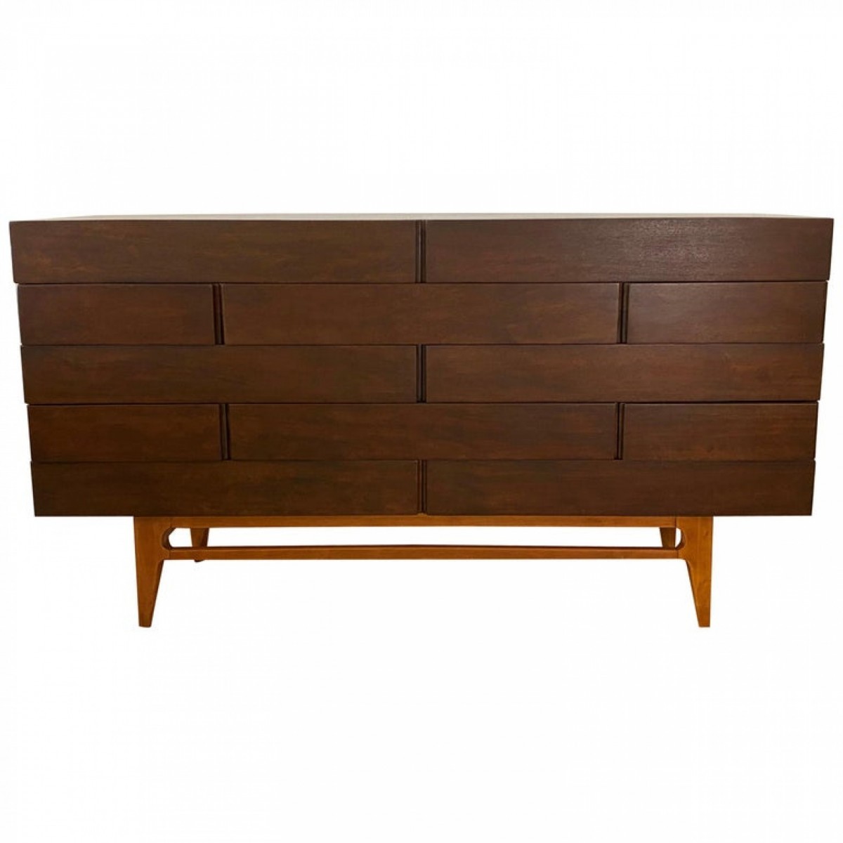 Italian modern 12 drawer walnut dresser gio ponti