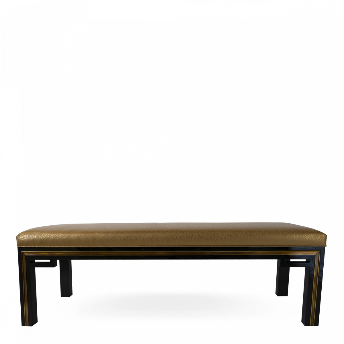 French modern black lacquer bench jacques quinet