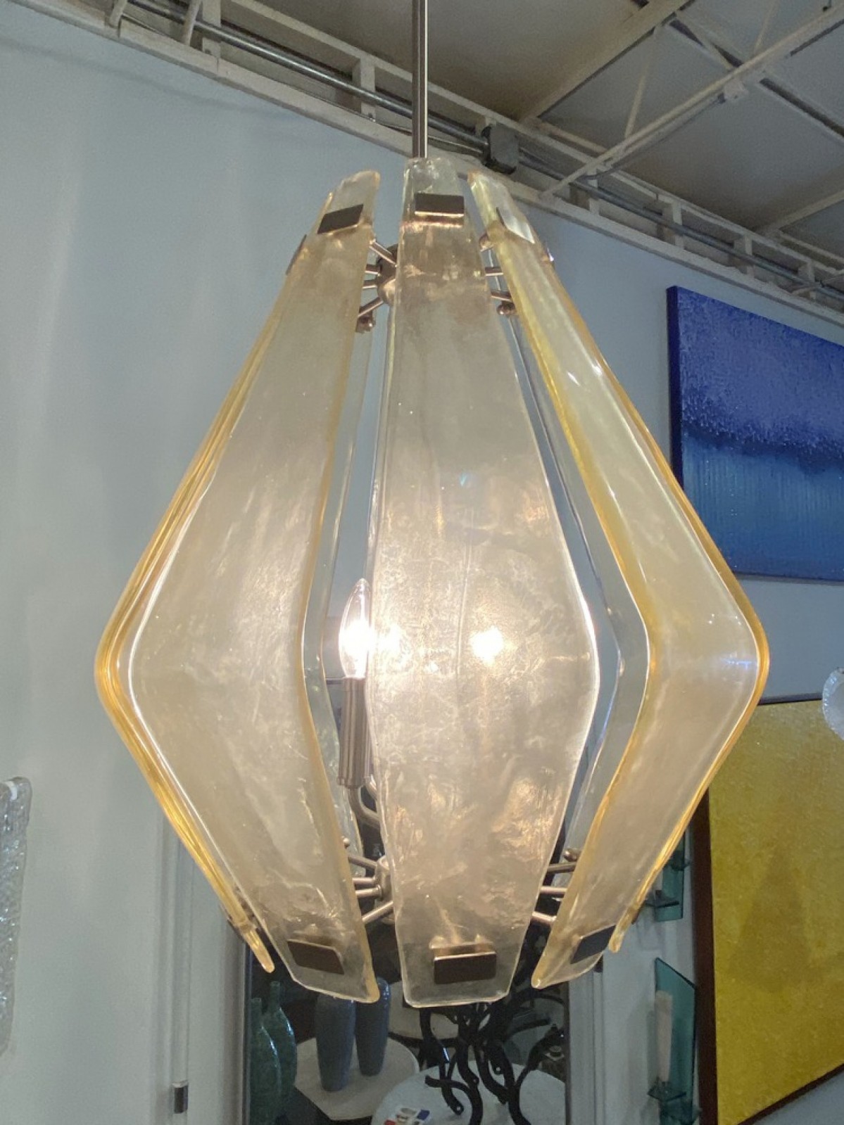 Italian modern handblown chandelier mazzega
