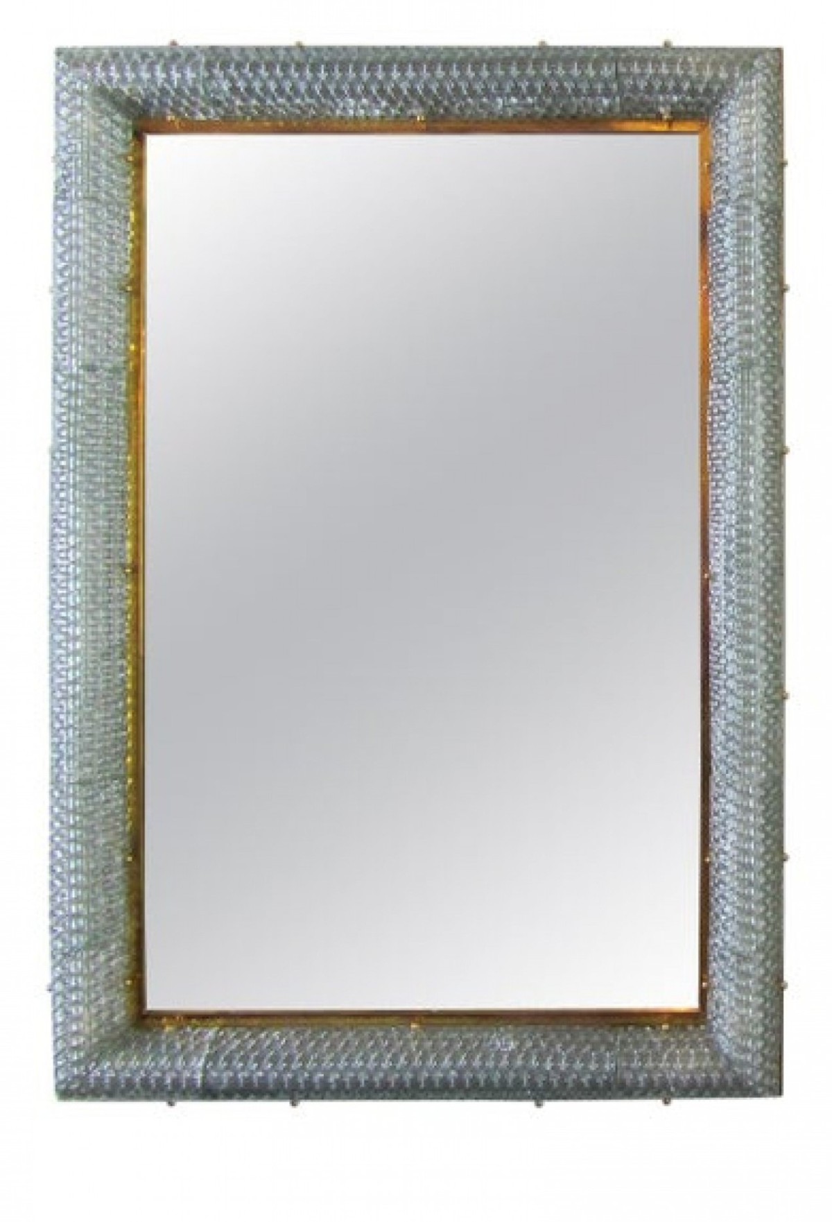 Italian modern hand blown glass bronze illuminated mirror barovier toso