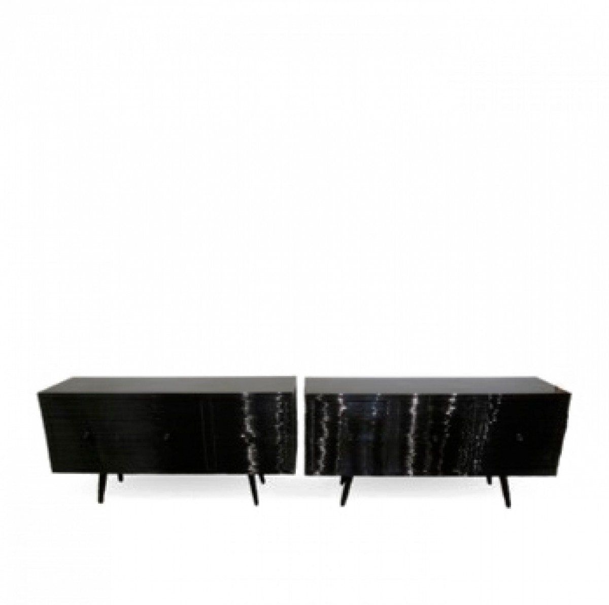 Pair of black lacquered sideboards osvaldo borsani 1950s