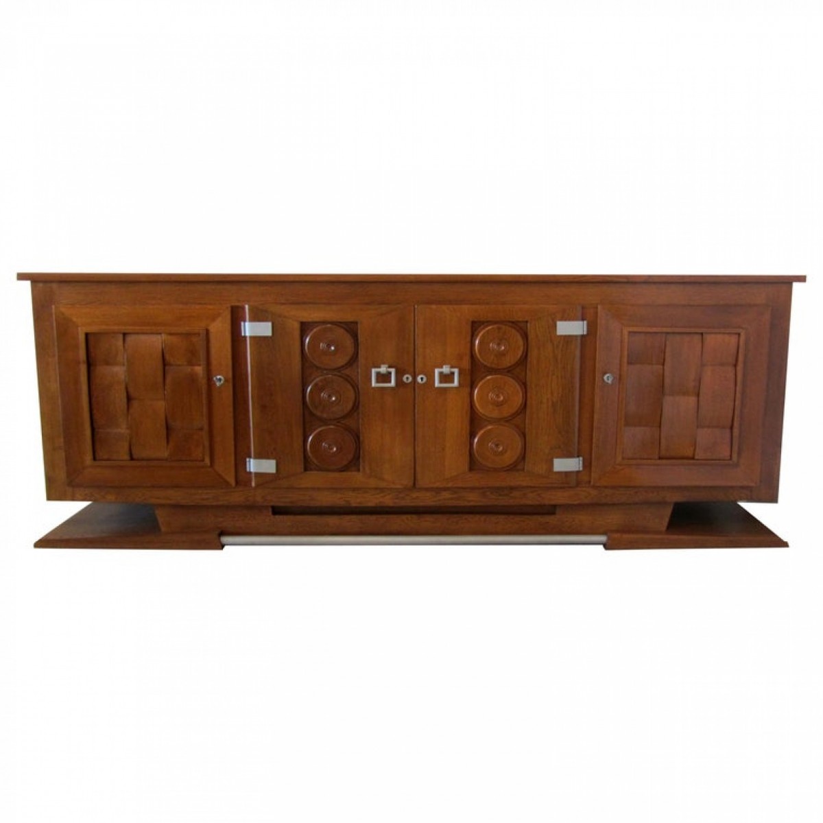 French modern chestnut 4 door credenza charles dudouyt