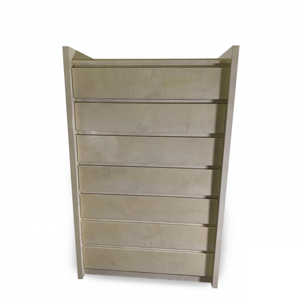 Rare american modern goatskin highboy semanier karl springer