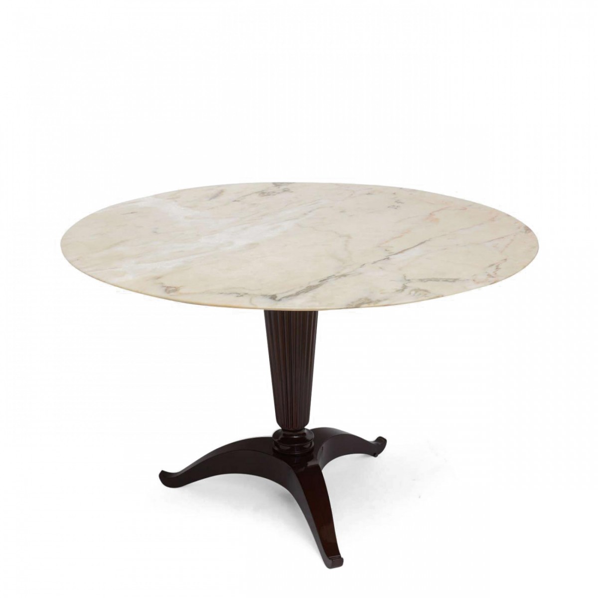 Italian modern onyx and walnut center or dining table by paolo buffa