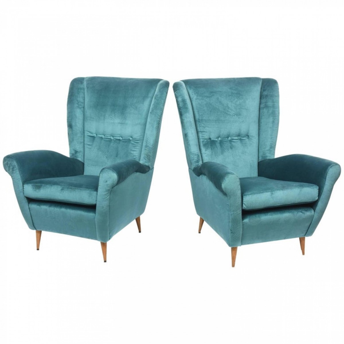 Pair of gio ponti armchairs model 512 italy
