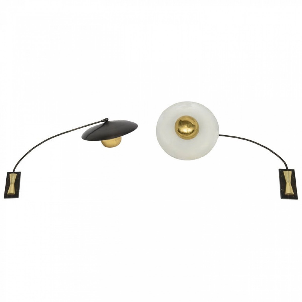 Pair of monumental italian wall sconces attributed to arredoluce 1950s