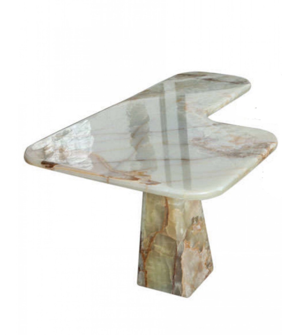 Italian modern onyx center tablepair of corner consoles attributed to borsani