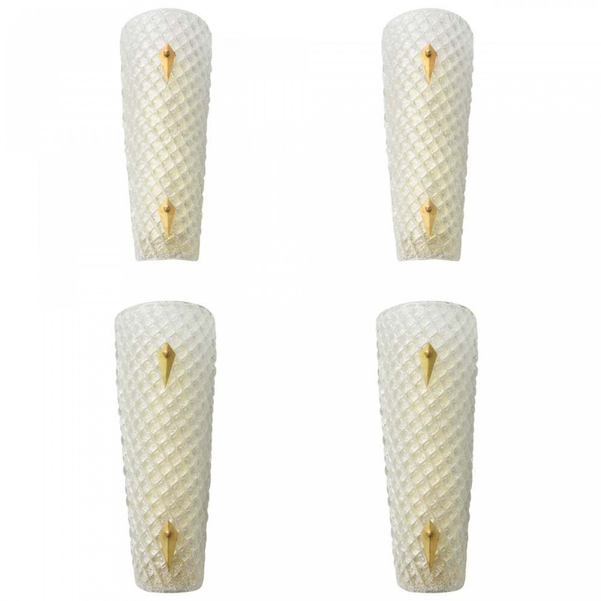 Set of 4 large italian modern barovier and toso wall lights sconces