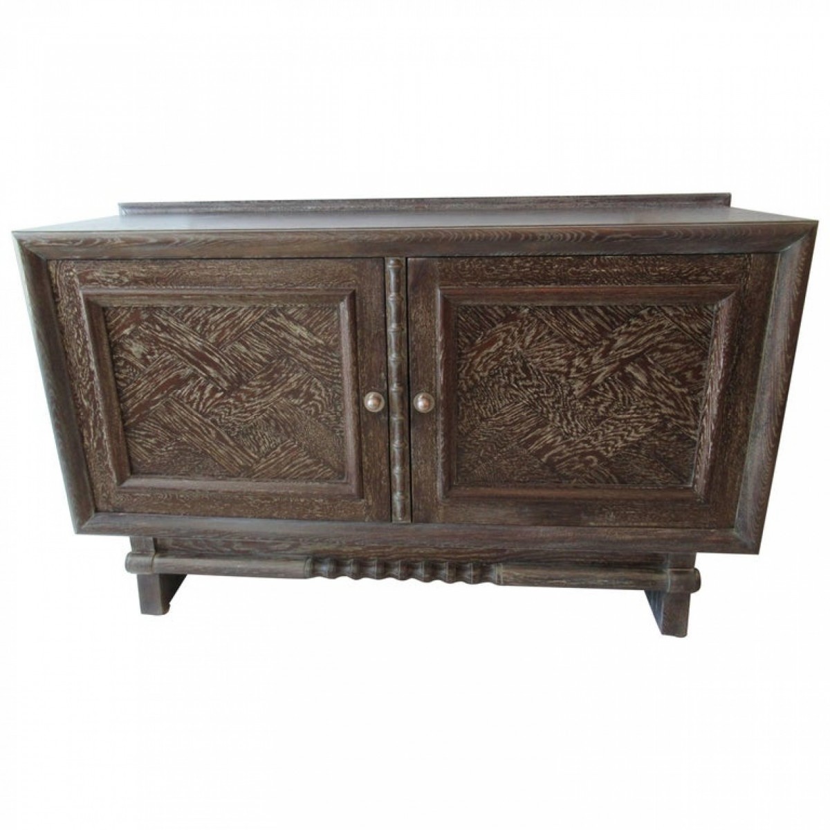 French modern cerused oak two door credenza jean charles moreux