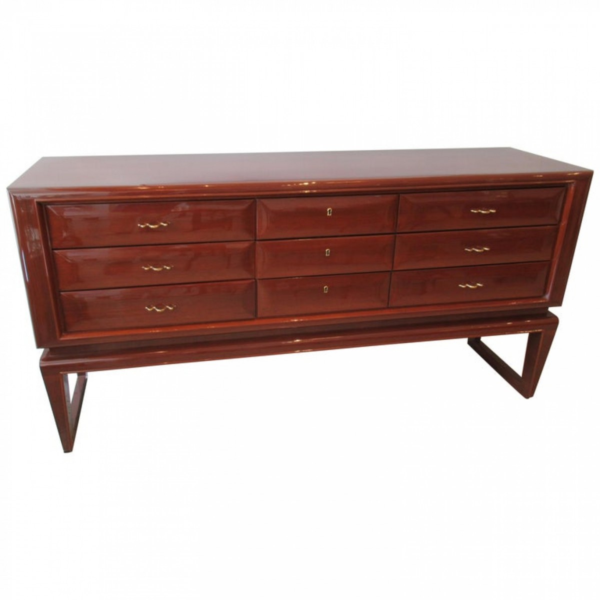 Italian modern mahogany nine drawer chest of drawers sideboard osvaldo borsani