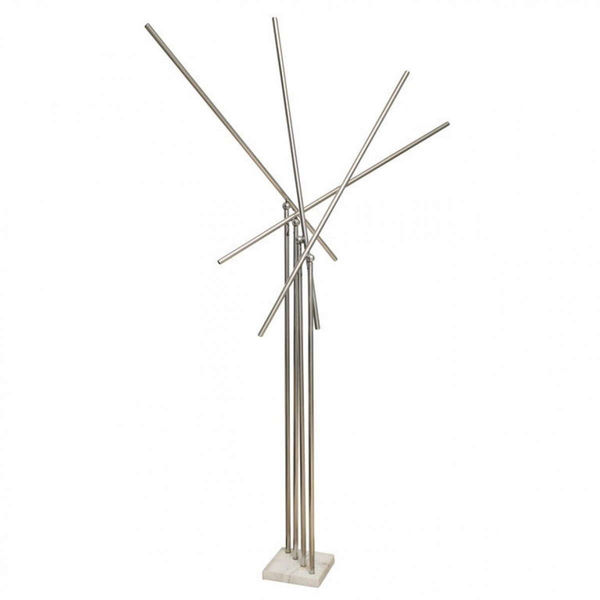 Monumental arredoluce polished chrome marble kinetic floor lamp