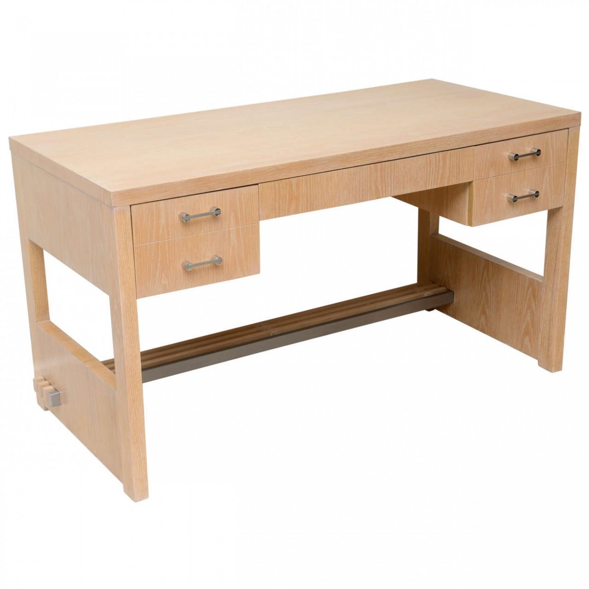 Rare american modern cerused oak desk by jay spectre