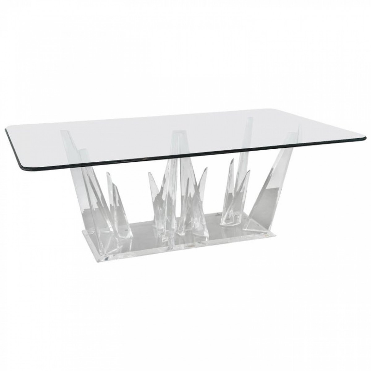 American modern lucite and glass dining or center table charles hollis jones