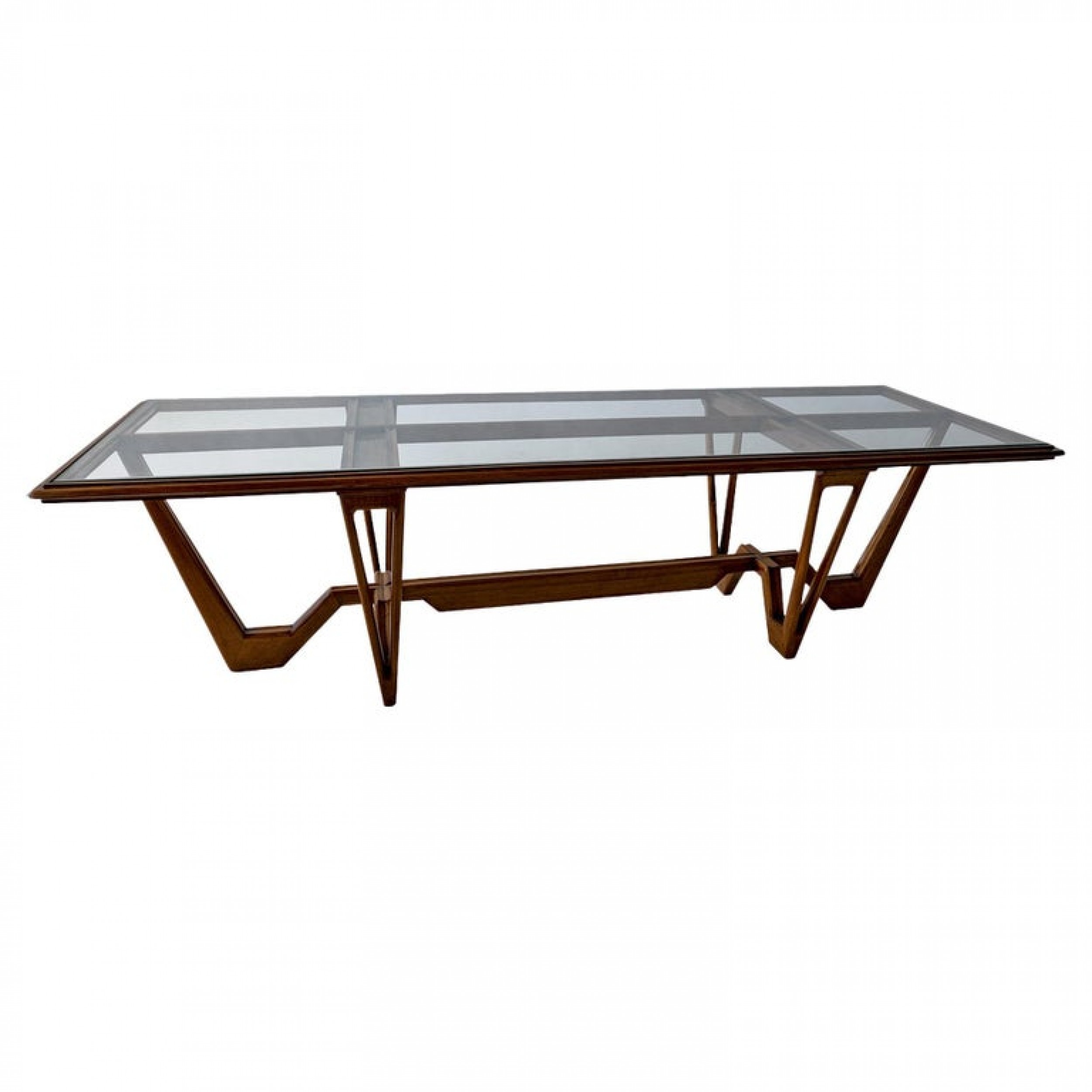 Italian modern wood glass coffee table