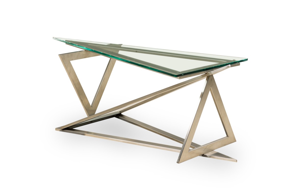 Italian modern stainless steel and glass table attributed to giovanni offredi