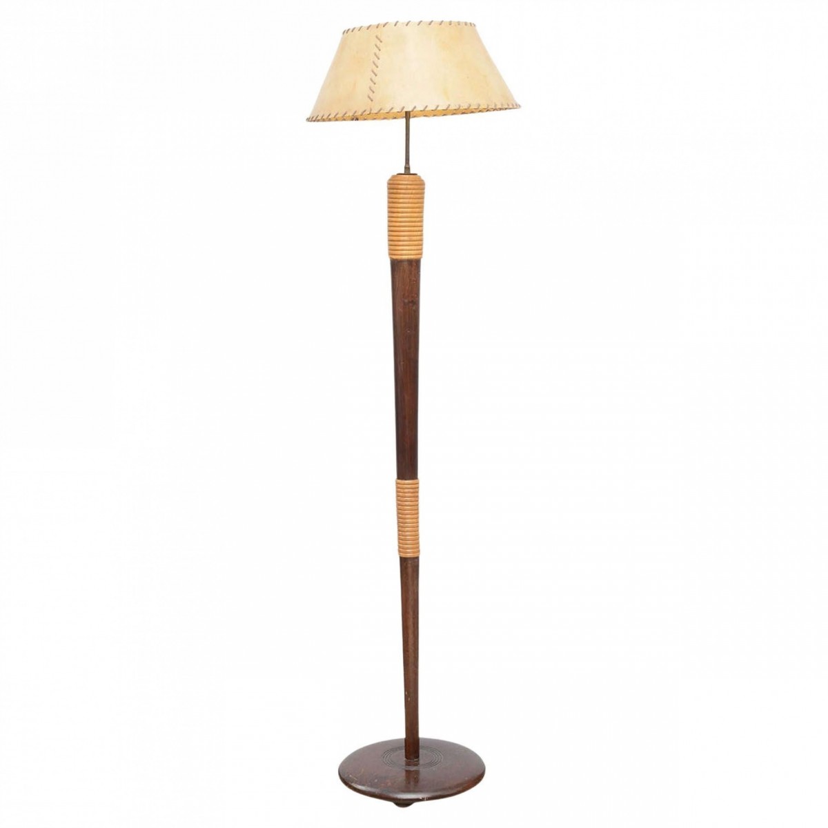Italian modern parchment shade floor lamp borsani 1960s