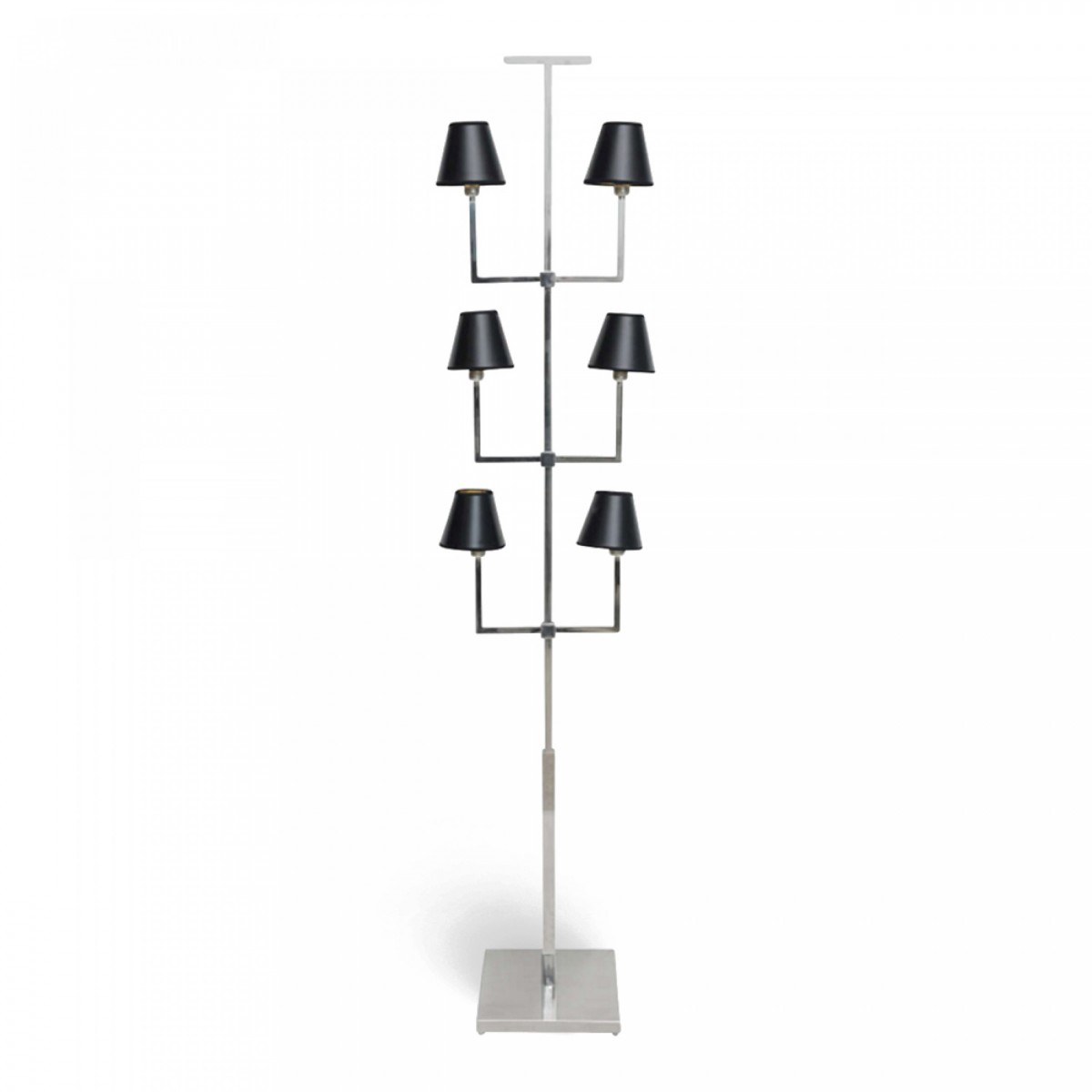 American modern chrome six light floor lamp tommi parzinger 1960s