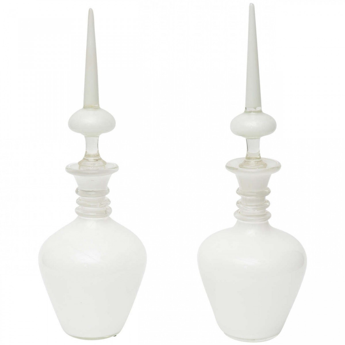 Fine pair italian glass decanters seguso murano